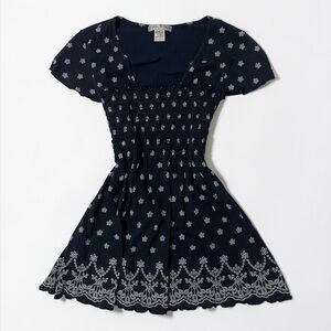 Y2K dark navy Polka dot babydoll peplum top